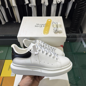 Alexander McQueen White Sneaker with Black Heel