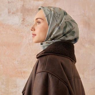 FRESH SCARFS - Hera Desen Pamuk İpek Eşarp - Mint Yeşili