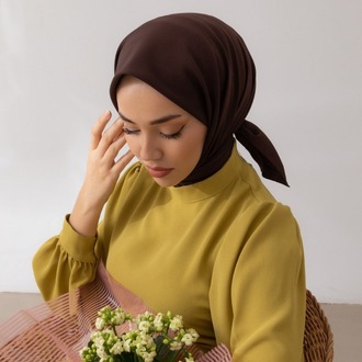 Silk Home Twill Eşarp 11343 - Acı Kahve