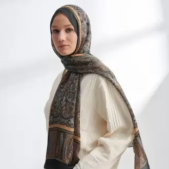 ARMANDA -6036 Etnik Desen Şal - Kaşmir Haki