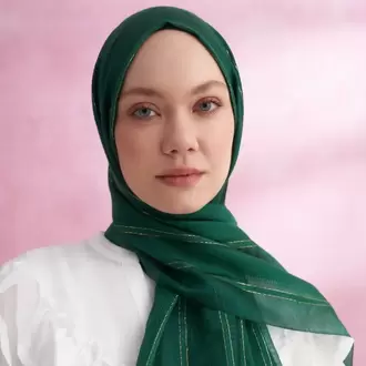 ARMANDA - 3324 İpekli Ruby Şal - Zümrüt