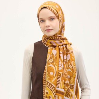 SİLK HOME - Urban Hours Antik Hardal Mayda Şal 190x70