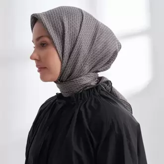 ARMANDA - 4303 NOIRE DESEN TWILL İPEK EŞARP - Siyah