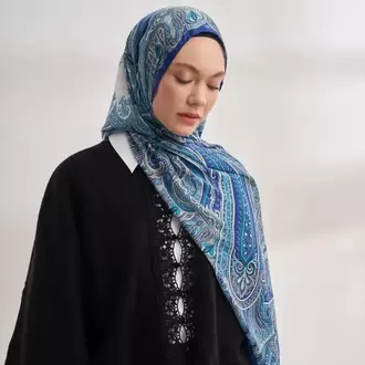 ARMANDA - 4456 Mystic Desen Şal - Saks