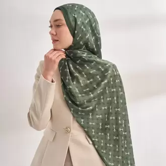 ARMANDA - 3361 Monogram Desen Şal - Haki
