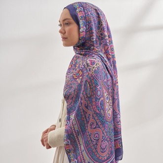 ARMANDA - 6035 Pashmina Desen Şal - Mürdüm