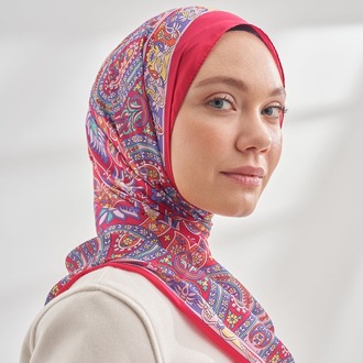 ARMANDA - 6035 Pashmina Desen Şal - Fuşya