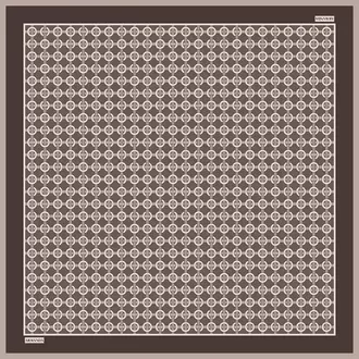 ARMANDA - 4350 Soil Desen Twill İpek Eşarp - Füme