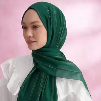 ARMANDA - 3324 İpekli Ruby Şal - Zümrüt