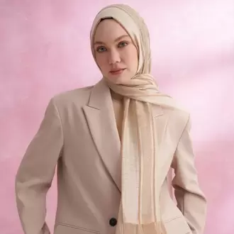 ARMANDA - 3324 İpekli Ruby Şal - Bej