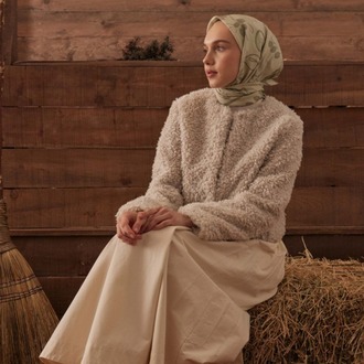 Fresh Scarfs - Luna Desen Pamuk İpek Eşarp - Bej