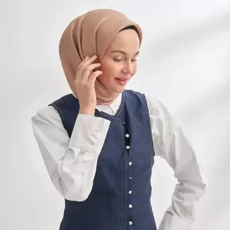 ARMANDA - 4400 Premium Twill İpek Eşarp - Kamel