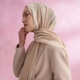 ARMANDA - 3324 İpekli Ruby Şal - Bej