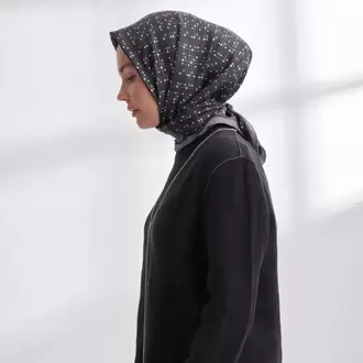 ARMANDA- 4306 Orbıs Desen Twıll İpek Eşarp - Siyah