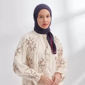 ARMANDA - 3353 Müslin Biyeli Eşarp - Mürdüm