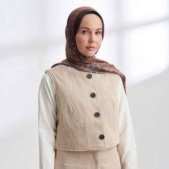 ARMANDA -6036  Etnik Desen Şal - Acı Kahve