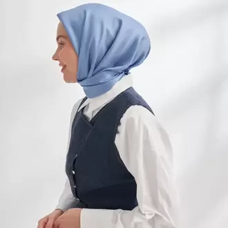 ARMAND PREMIUM TWILL İPEK EŞARP - KOT MAVİSİ