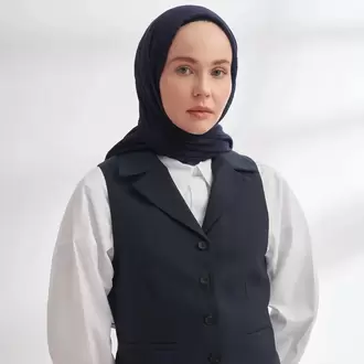 ARMANDA - 3352 Müslin Biyeli Şal - LACİVERT