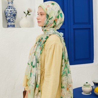 FRESH SCARFS - Linda Desen Rami Şal - Açık Yeşil