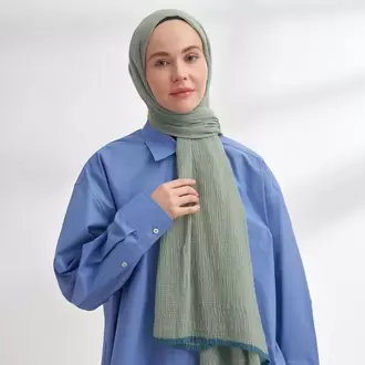 ARMANDA - 3352  Müslin Biyeli Şal - Çağla Yeşili