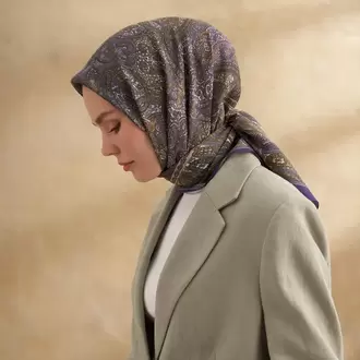 ARMANDA - 3155 Vintage Desen Eşarp - Leylak