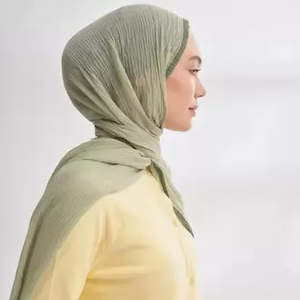 ARMANDA - 3352 Müslin Biyeli Şal - KETEN YEŞİLİ