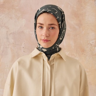 Fresh Scarfs - Luna Desen Pamuk İpek Eşarp - Yeşil