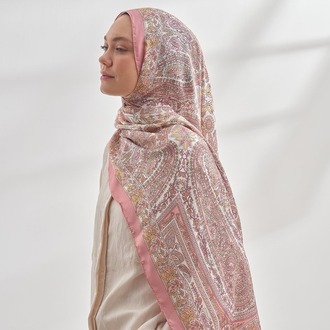 ARMANDA - 6035 Pashmina Desen Şal - Pudra