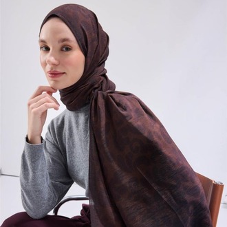 SİLK HOME - Urban Hours Harmony Çikolata Kahve Mayda Şal 190X70