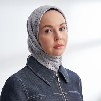 ARMANDA - 4303 NOIRE DESEN TWILL İPEK EŞARP - Gri