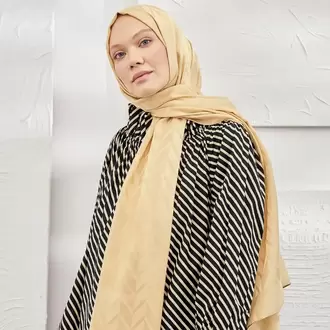 ARMANDA - İtalyan Jakar Zigzag Desen Şal - Dore