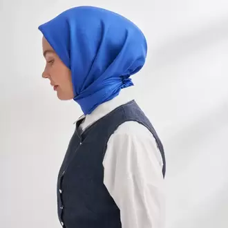 ARMANDA - 4400 Premium Twill İpek Eşarp - Saks
