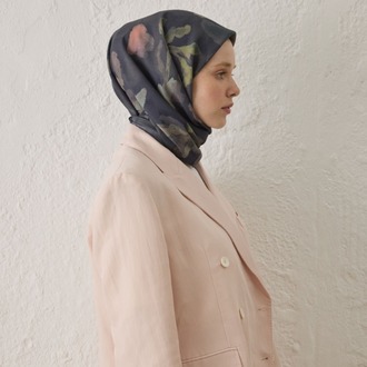 FRESH SCARFS - İsla Desen Pamuk İpek Eşarp - Siyah