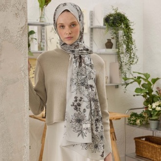 FRESH SCARFS - Aster Desen Şal - Vizon