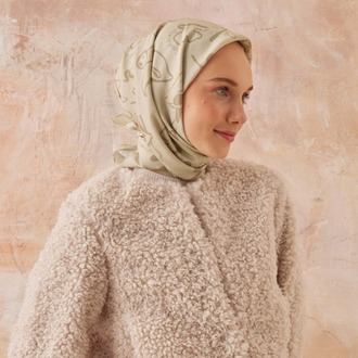 Fresh Scarfs - Luna Desen Pamuk İpek Eşarp - Bej