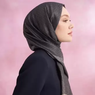 ARMANDA - 3320 İpekli Pearl Şal - Füme