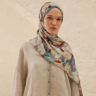 FRESH SCARFS - Linda Desen Rami Şal - İndigo