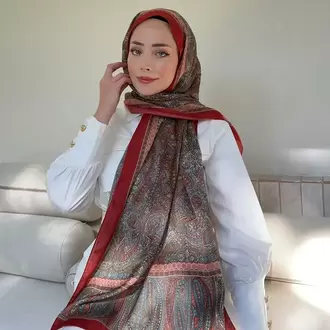 ARMANDA - 6036 Etnik Desen Şal - Kiremit