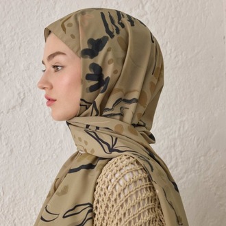 FRESH SCARFS - Aura Desen Şal - Sütlü Kahve