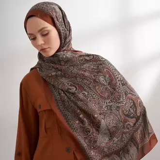ARMANDA - 6036 Etnik Desen Şal - Taba