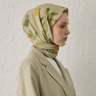 FRESH SCARFS - İsla Desen Pamuk İpek Eşarp - Yeşil