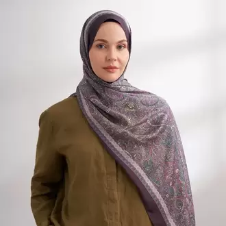 ARMANDA -6036 Etnik Desen Şal - Sıklamen