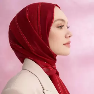 ARMANDA - 3324 İpekli Ruby Şal - Kırmızı