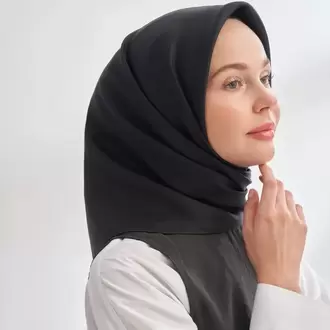 ARMANDA - 4400 Premium Twill İpek Eşarp - Siyah