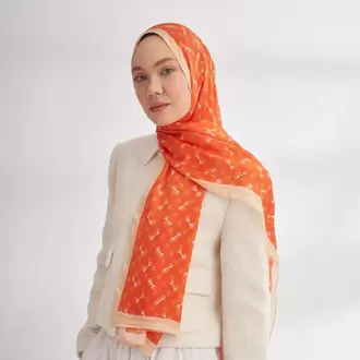 ARMANDA - 3361 Monogram Desen Şal - Orange