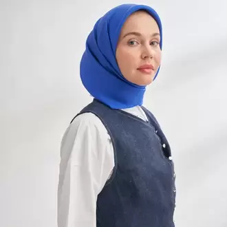 ARMANDA - 4400 Premium Twill İpek Eşarp - Saks