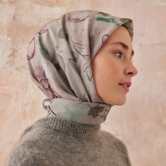 FRESH SCARFS - Hera Desen Pamuk İpek Eşarp - Leylak