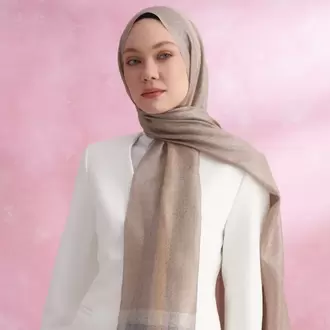ARMANDA - 3320 İpekli Pearl Şal - Gri Gold
