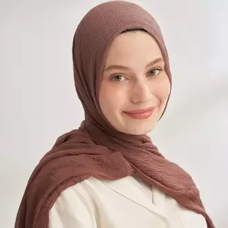 ARMANDA - 3359 Müslin Degrade Şal - Latte - Toprak