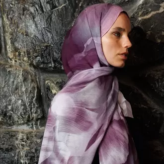 MOONCORN - Fleur Desen Rami Şal - Leylak